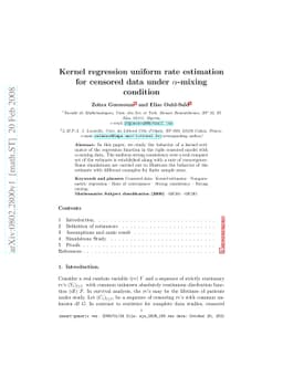 Kernel regression uniform rate estimation for censored data under
  $α$-mixing condition
