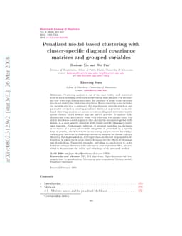 Penalized model-based clustering with cluster-specific diagonal
  covariance matrices and grouped variables