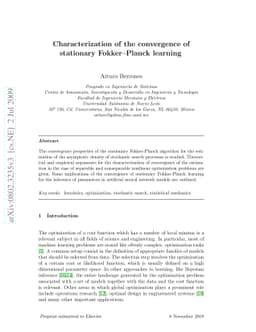 Characterization of the convergence of stationary Fokker-Planck learning