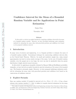 Confidence Interval for the Mean of a Bounded Random Variable and Its
  Applications in Point Estimation