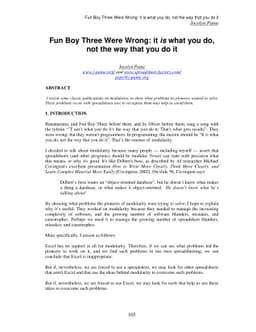 Fun Boy Three Were Wrong: it is what you do, not the way that you do it