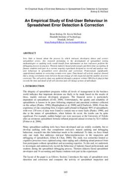 An Empirical Study of End-User Behaviour in Spreadsheet Error Detection
  & Correction
