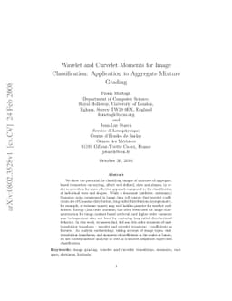 Wavelet and Curvelet Moments for Image Classification: Application to
  Aggregate Mixture Grading