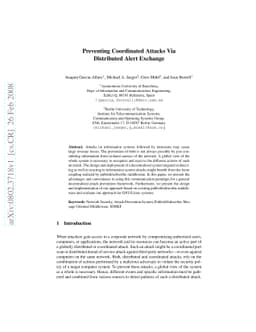 Preventing Coordinated Attacks Via Distributed Alert Exchange