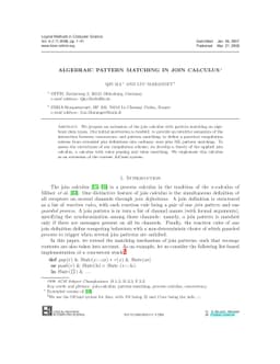 Algebraic Pattern Matching in Join Calculus