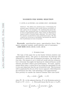 Maxisets for Model Selection