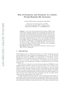 Role of Symmetry and Geometry in a chaotic Pseudo-Random Bit Generator