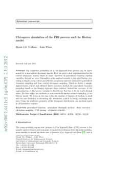 Chi-square simulation of the CIR process and the Heston model
