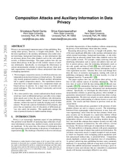 Composition Attacks and Auxiliary Information in Data Privacy