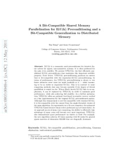 A Bit-Compatible Shared Memory Parallelization for ILU(k)
  Preconditioning and a Bit-Compatible Generalization to Distributed Memory