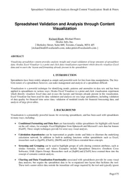 Spreadsheet Validation and Analysis through Content Visualization