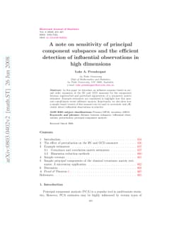 A note on sensitivity of principal component subspaces and the efficient
  detection of influential observations in high dimensions