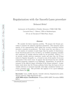 Regularization with the Smooth-Lasso procedure