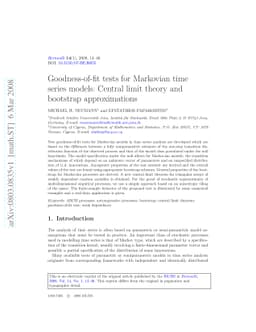 Goodness-of-fit tests for Markovian time series models: Central limit
  theory and bootstrap approximations