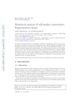 Statistical analysis of self-similar conservative fragmentation chains