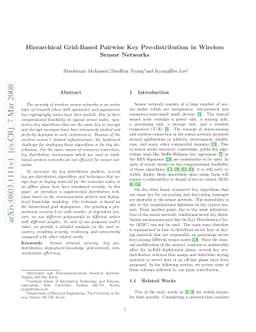 Hierarchical Grid-Based Pairwise Key Pre-distribution in Wireless Sensor
  Networks