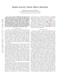 Spatio-activity based object detection