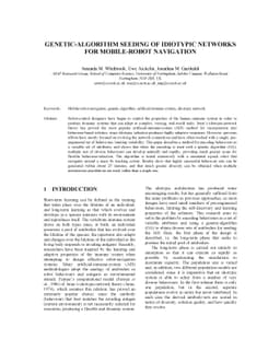 Genetic-Algorithm Seeding Of Idiotypic Networks For Mobile-Robot
  Navigation