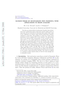 Random fields of multivariate test statistics, with applications to
  shape analysis