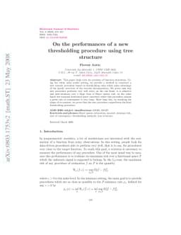 On the performances of a new thresholding procedure using tree structure