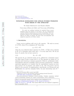 Nonlinear estimation for linear inverse problems with error in the
  operator