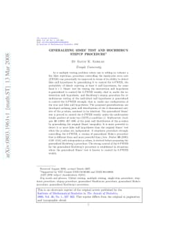 Generalizing Simes' test and Hochberg's stepup procedure