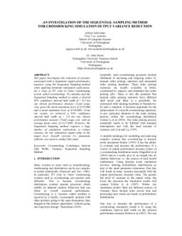 An Investigation of the Sequential Sampling Method for Crossdocking
  Simulation Output Variance Reduction