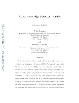 Adaptive Ridge Selector (ARiS)