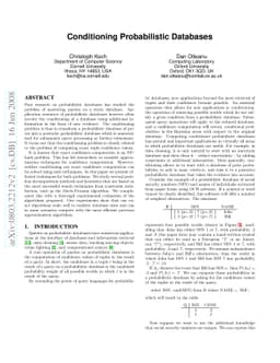 Conditioning Probabilistic Databases