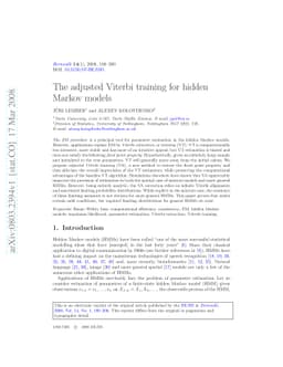 The adjusted Viterbi training for hidden Markov models