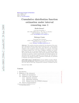 Cumulative distribution function estimation under interval censoring
  case 1