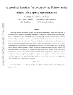 A proximal iteration for deconvolving Poisson noisy images using sparse
  representations