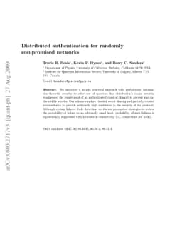 Distributed authentication for randomly compromised networks