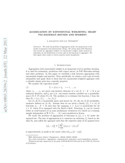 Aggregation by exponential weighting, sharp PAC-Bayesian bounds and
  sparsity