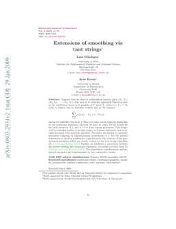 Extensions of smoothing via taut strings