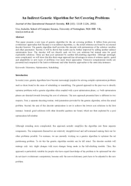 An Indirect Genetic Algorithm for Set Covering Problems