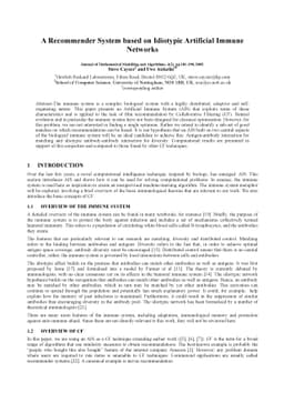 A Recommender System based on Idiotypic Artificial Immune Networks