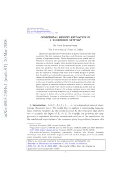 Conditional density estimation in a regression setting