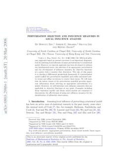 Perturbation selection and influence measures in local influence
  analysis