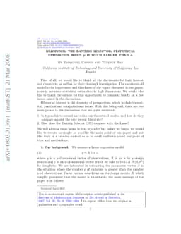 Rejoinder: The Dantzig selector: Statistical estimation when $p$ is much
  larger than $n$