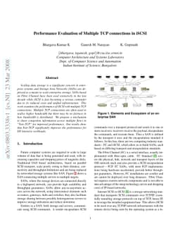 Performance Evaluation of Multiple TCP connections in iSCSI