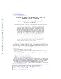Analysis of boosting algorithms using the smooth margin function