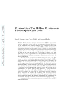 Cryptanalysis of Two McEliece Cryptosystems Based on Quasi-Cyclic Codes