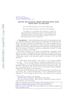 Bounds for Bayesian order identification with application to mixtures