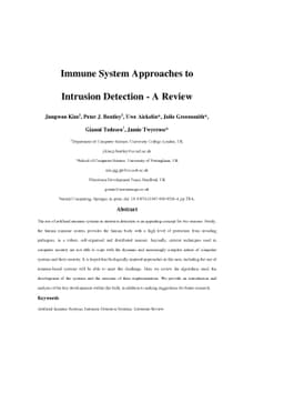 Immune System Approaches to Intrusion Detection - A Review