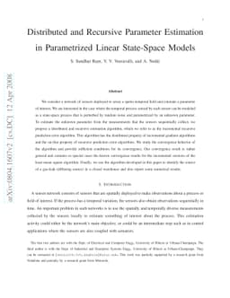 Distributed and Recursive Parameter Estimation in Parametrized Linear
  State-Space Models
