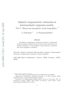 Adaptive nonparametric estimation in heteroscedastic regression models.
  Part 1: Sharp non-asymptotic Oracle inequalities