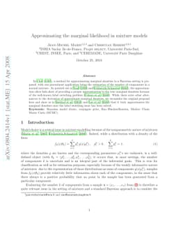 Approximating the marginal likelihood in mixture models