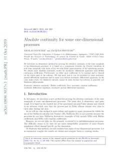 Absolute continuity for some one-dimensional processes