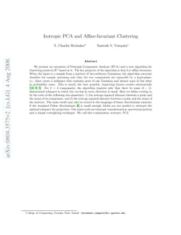 Isotropic PCA and Affine-Invariant Clustering